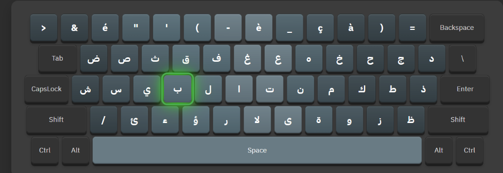 تخطيط لوحة المفاتيح العربية 102